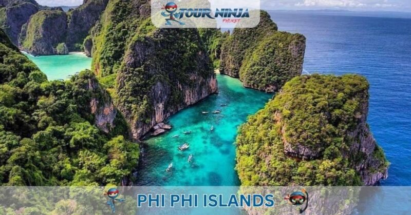 photo of phi phi island from a drone with a spectacular view of loh samah bay and maya bay a picture worth a thousand words