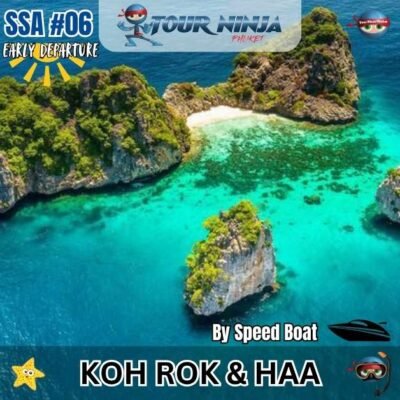 koh haa island beautiful clear water viewed from drone surrounded by white sandy beaches