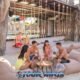 water park andamanda phuket with six young people enjoying while sitting on beanbag chairs and swings