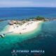 khai island seen from above by a drone shot with its white sandy beaches and clear tropical blue sea