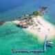 khai island seen from above by a drone shot with its white sandy beaches and clear blue sea