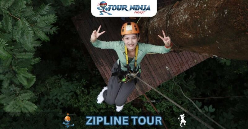 zipline-abseil-hw2 smiling girl with both hands free looking up mid-descent during abseil on zipline tour. wooden platform can be seen below.
