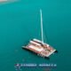 hype luxury sailing catamaran aerial view mast with no sails in very calm turquoise sea