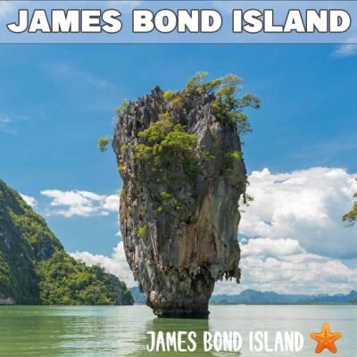james bond island in phang nga bay on a beautiful sunny day